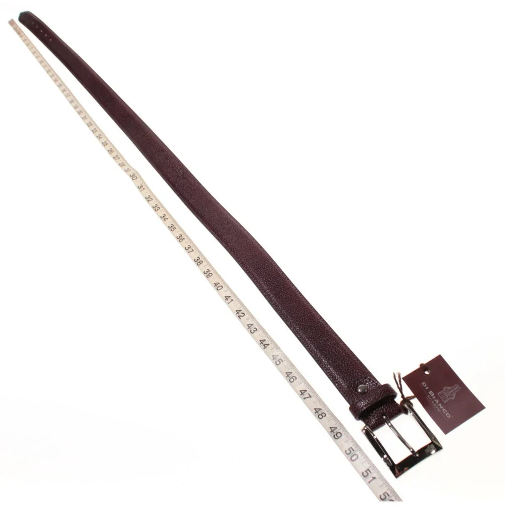 Di Bianco NWT Cut to Size Dress Belt In Dark Red Pebbled Leather One Size
